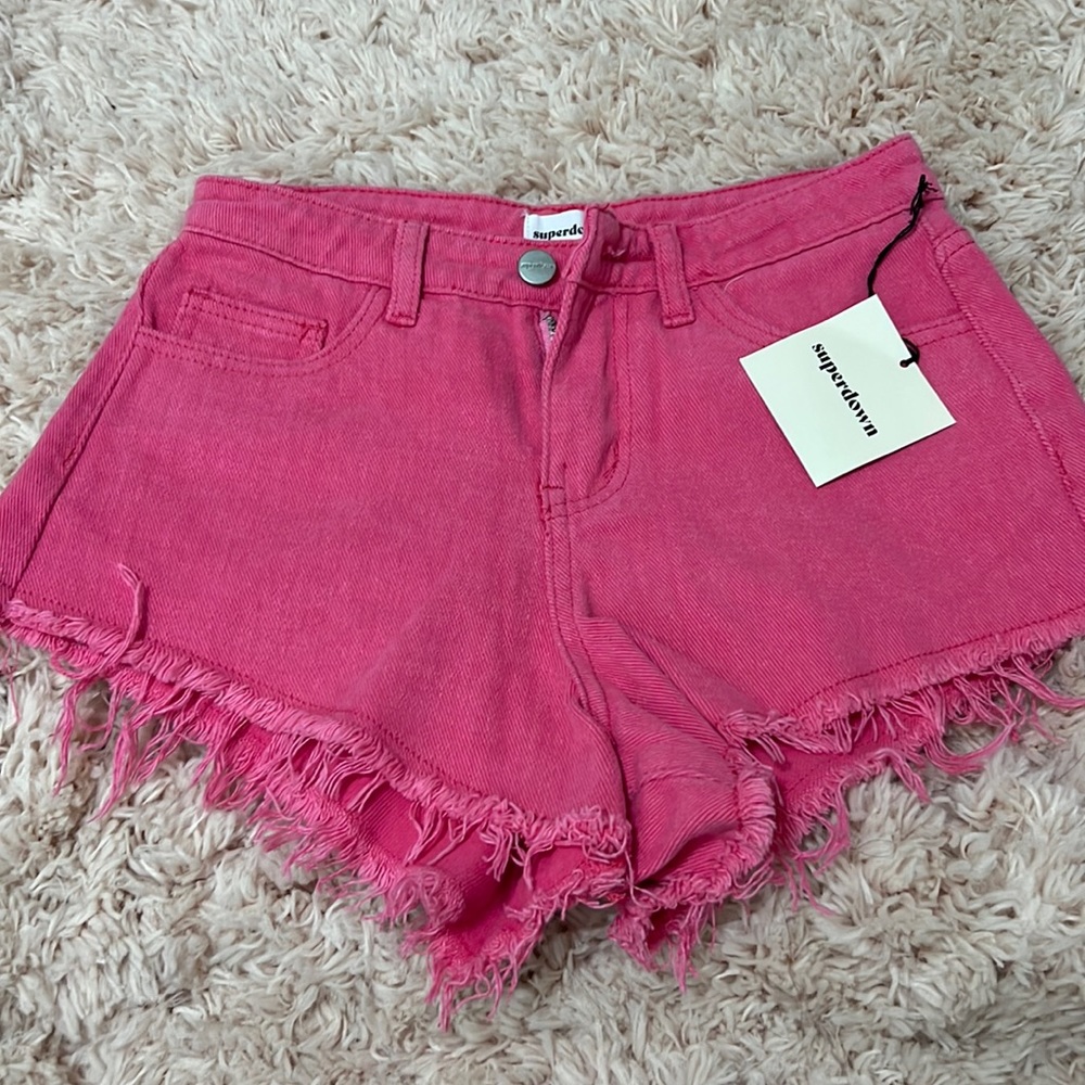 Revolve x Superdown Pink Barbie shorts size 25 NWT